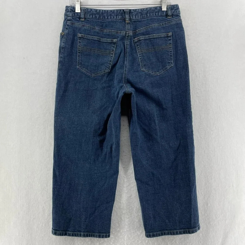 Charter Club Jeans Women's Sz 8P Blue Laura Fit Straight High-Rise Stretch Denim - Picture 2 of 11